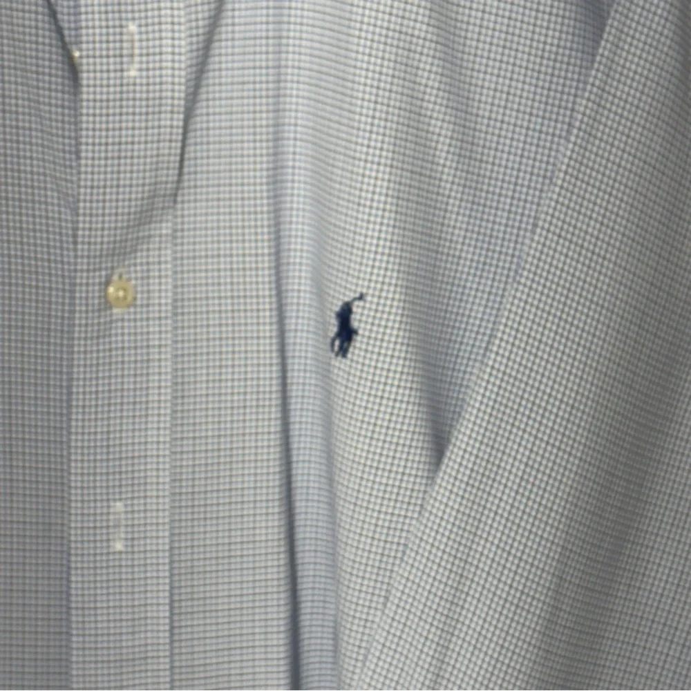 2/$20  Ralph Lauren Blue Dress Shirt Classic Gingham - Picture 3 of 10